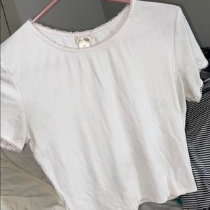 white cropped top